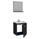 Ver imagem 2 de Conjunto Para Banheiro Aço Gabinete e Espelho Cacau 40 Cozimax Preto