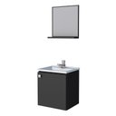 Ver imagem 3 de Conjunto Para Banheiro Aço Gabinete e Espelho Cacau 40 Cozimax Preto