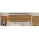 Ver imagem 4 de Cabeceira para Cama de Casal Extensível Casal / Queen / King com 2 Mesa de Cabeceira 100% MDF Granada Marrom
