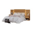 Ver imagem 2 de Cabeceira para Cama de Casal Extensível Casal / Queen / King com 2 Mesa de Cabeceira 100% MDF Granada Marrom