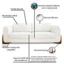 Ver mais imagens de Sofá 2 Lugares 160cm x 88cm Boucle Djon Branco
