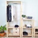 Ver imagem 1 de Guarda-Roupa Closet Mini Macapá 180X75X33 em Madeira de Pinus Cubomob Preto