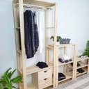 Ver imagem 3 de Guarda-Roupa Closet Mini Macapá 180X75X33 em Madeira de Pinus Cubomob Preto