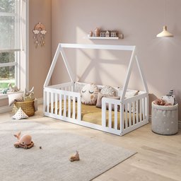 Mini Cama Montessoriana Com Grade e Telhado Giulia Casatema - 1