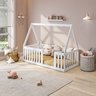Mini Cama Montessoriana Com Grade e Telhado Giulia Casatema - 1