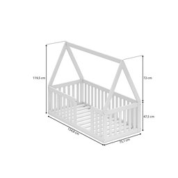 Mini Cama Montessoriana Com Grade e Telhado Giulia Casatema - 3