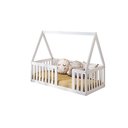 Ver imagem 2 de Mini Cama Montessoriana com Grade e Telhado Giulia Casatema MadeiraOriginals Branco
