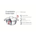 Ver imagem 3 de Cuscuzeira Cozi-vapore Allegra em Aço Inox com Fundo Triplo 16cm 2 Peças - Tramontina 65650050