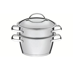 Cuscuzeira Cozi-vapore Allegra em Aço Inox com Fundo Triplo 16cm 2 Peças - Tramontina 65650050