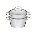 Ver imagem 1 de Cuscuzeira Cozi-vapore Allegra em Aço Inox com Fundo Triplo 16cm 2 Peças - Tramontina 65650050