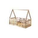 Ver imagem 2 de Mini Cama Montessoriana com Grade e Telhado Giulia Casatema MadeiraOriginals Marrom/Bege