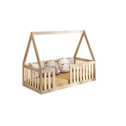 Mini Cama Montessoriana Com Grade e Telhado Giulia Casatema - 2
