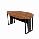 Ver imagem 5 de Mesa de Reunião Orgânica Moderno sem Gavetas 180cm Nogal com Preto F5 Office