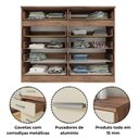Ver imagem 5 de Quarto Infantil com Cômoda 10 Gavetas e Guarda-Roupa 4 Portas e 2 Gavetas Ninho Marrom/Castanho/Off White