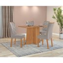 Ver imagem 7 de Conjunto Sala de Jantar Mesa Celebrare 120 e Cadeiras Rayla 4 Lugares MDF Amêndoa Móveis Lopas
