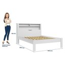Ver imagem 4 de Cama Casal Invicta com Guarda Roupa com Espelho Italia Branco Brilho- Santos Andirá