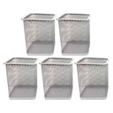 Ver imagem 1 de Kit 5 Porta Canetas Organizador de Mesa Quadrado Telado Aramado Grampos Clips Escritório Home Office
