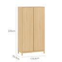 Ver imagem 2 de Guarda-Roupa 2 Portas MDF 18mm | Puxador Embutido Cor Carvalho Malva