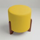 Ver imagem 7 de Puff Decorativo Eloah Redondo Assento Extra para Sala Quarto Suede Pufe com Pés de Madeira