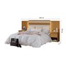 Cabeceira para Cama de Casal Extensível Casal / Queen / King com 2 mesa de Cabeceira 100% MDF Granada - 3