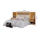 Ver imagem 3 de Cabeceira para Cama de Casal Extensível Casal / Queen / King com 2 mesa de Cabeceira 100% MDF Granada