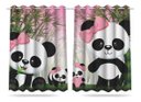 Ver imagem 4 de Kit Cortina + 3 Capas Almofadas Infantil Panda Rosa