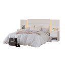 Ver imagem 2 de Cabeceira para Cama de Casal Extensível Casal / Queen / King com 2 Mesa de Cabeceira 100% MDF Granad