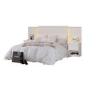 Ver imagem 2 de Cabeceira para Cama de Casal Extensível Casal / Queen / King com 2 mesa de Cabeceira 100% MDF Granada