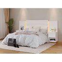 Ver imagem 1 de Cabeceira para Cama de Casal Extensível Casal / Queen / King com 2 Mesa de Cabeceira 100% MDF Granad