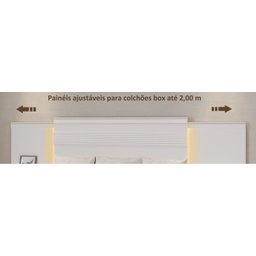 Cabeceira para Cama de Casal Extensível Casal / Queen / King com 2 mesa de Cabeceira 100% MDF Granada - 5