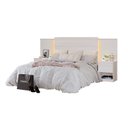 Ver imagem 2 de Cabeceira para Cama de Casal Extensível Casal / Queen / King com 2 Mesa de Cabeceira 100% MDF Granada Branco