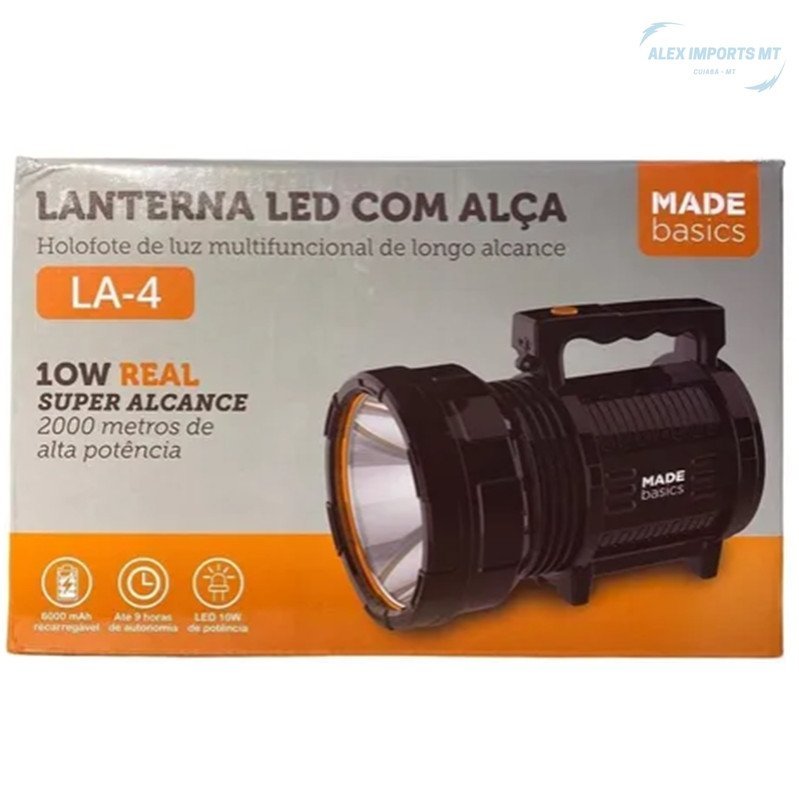 Lanterna De Led Recarregável Forte Alcança 2km Potente - 3