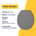 Ver imagem 3 de Assento Tampa para Vaso Sanitário Oval Almofadado Bellart Cinza Escuro Durín