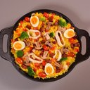 Ver imagem 5 de Panela Mineira Risoto Preta Alça Ferro Tampa Vidro 36cm 5l