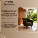 Ver imagem 7 de Poltrona Estilo Clássico em Linho Verde Oliva Pés de Madeira Maciça em Capitonê com Encosto Alto .