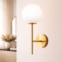 Ver imagem 1 de Arandela Parede 37cm X 18cm Globo Vidro 14,5cm Jabuticaba Luminária Lustre Gimpo Kjbd-458-pai:dourad