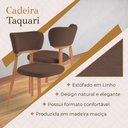 Ver imagem 2 de Cadeira de Jantar Taquari Madeira Maciça Tecido Linho Capuccino