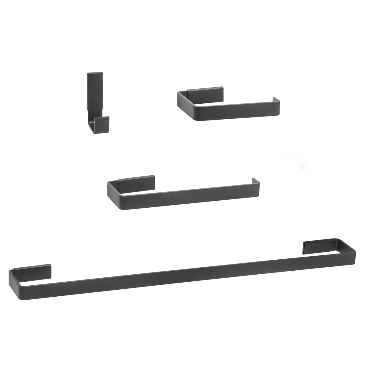 Kit de Acessórios para Banheiro Quadrado Preto Completo Luxo - 5