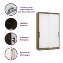 Ver imagem 4 de Guarda Roupa Dormitório Modulado Paris Módulo 2 Portas de Correr - Luciane 329:Avelã e Branco