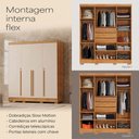 Ver imagem 2 de Roupeiro Casal Grande Closet 4 Portas 3 Gavetas Domus Max MDF MDP Premium 160cm Cedro Off White