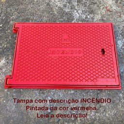 Tampa de Incêndio Registro Hidrante 40x60 Ferro Vermelha - 4