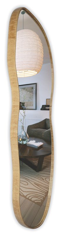 Espelho Orgânico com Borda em Madeira Natural 100x47 - 4