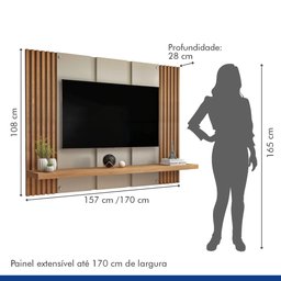Painel para Tv até 47 Polegadas 1 Prateleira Bolonha - 5