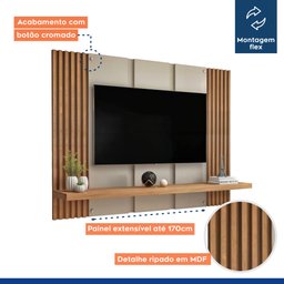 Painel para Tv até 47 Polegadas 1 Prateleira Bolonha - 4