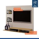 Ver imagem 5 de Painel para TV até 46 Polegadas MDF 145cmx120cm 2 Prateleiras Hades Bege Off White/Cinamomo