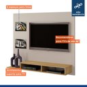 Ver imagem 7 de Painel para TV até 46 Polegadas MDF 145cmx120cm 2 Prateleiras Hades Bege Off White/Cinamomo
