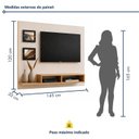 Ver imagem 6 de Painel para TV até 46 Polegadas MDF 145CMX120CM 2 Prateleiras Hades Bege