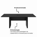 Ver imagem 4 de Mesa Reunião Retangular 2,00 m X 0,90 m Tampo e Pé Painel Duplo Chanfrado 45° com Caixa de