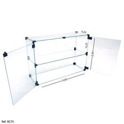 Expositor Modulado em Vidro com Portas e Porta Cadeado - 0,60 x 0,40 x 0,20 - 1