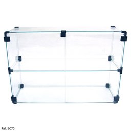 Expositor Modulado em Vidro com Portas e Porta Cadeado - 0,60 x 0,40 x 0,20 - 2
